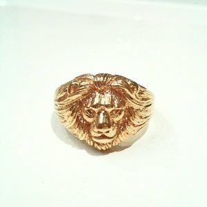 J. Crew 14k Gold Plated 925 Silver Lion Ring